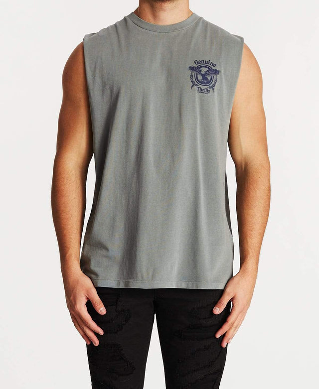Thrills Genuine Merch Fit Muscle T-Shirt Washed Grey