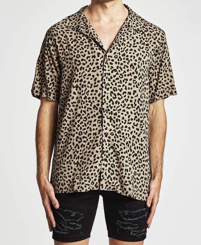 Thrills Primal Bowling Shirt Leopard