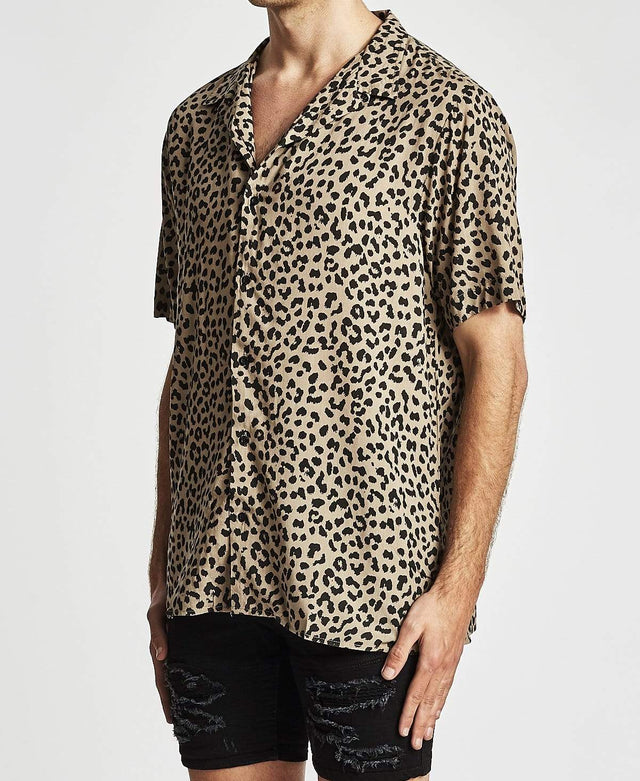 Thrills Primal Bowling Shirt Leopard