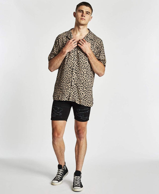 Thrills Primal Bowling Shirt Leopard
