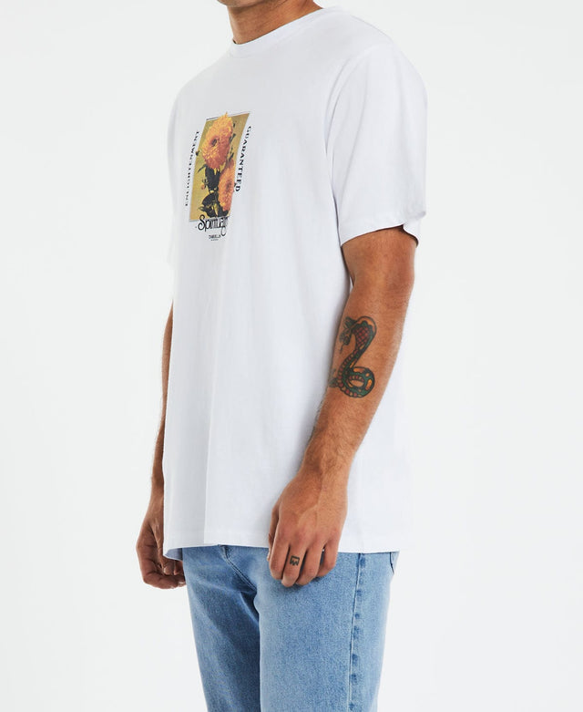 Thrills Spirituality Enlightenment Guaranteed Merch Fit T-Shirt White