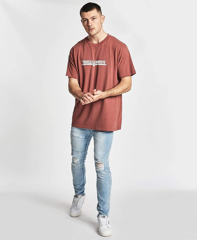 Thrills Up to Speed Merch Fit T-Shirt Faded Red