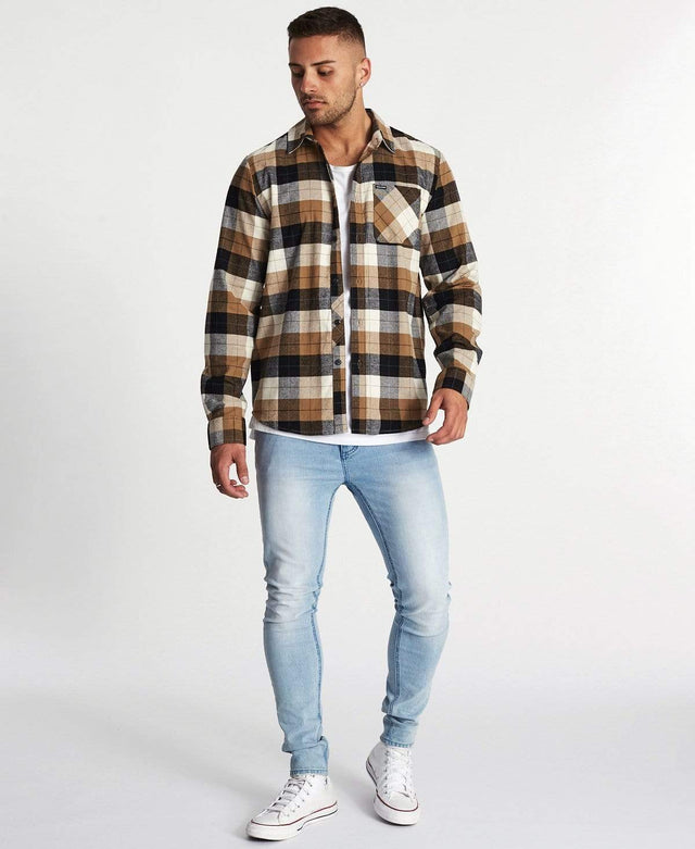 Volcom Caden Plaid Long Sleeve Shirt Primer White