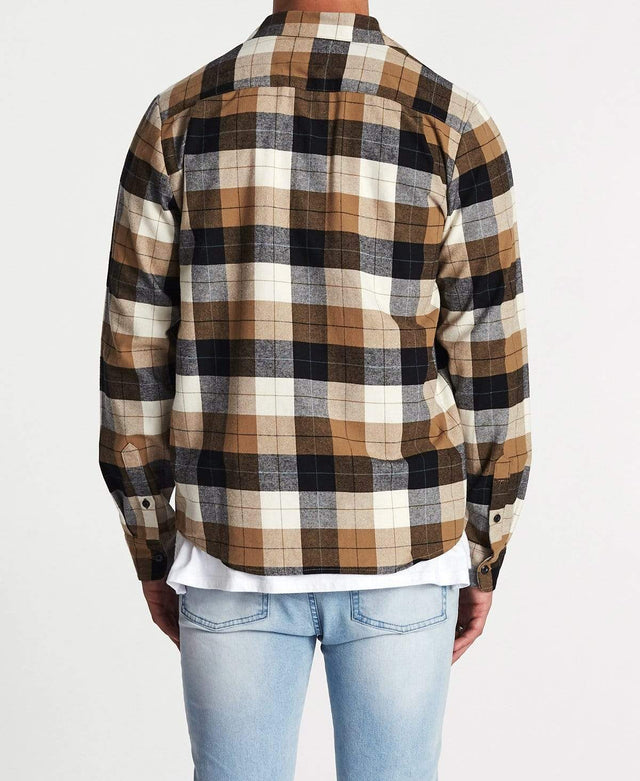 Volcom Caden Plaid Long Sleeve Shirt Primer White