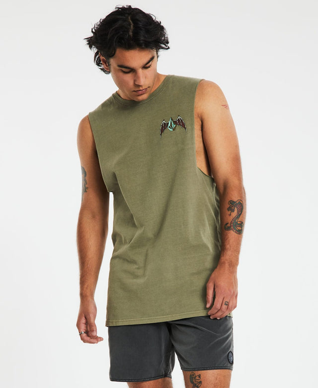 Volcom Hessian Muscle Tee Army Green