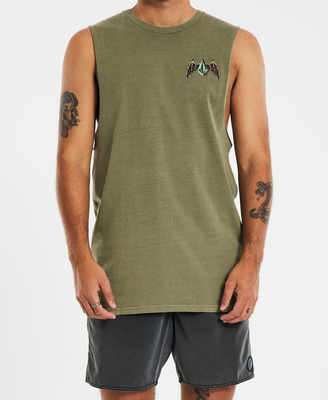 Volcom Hessian Muscle Tee Army Green