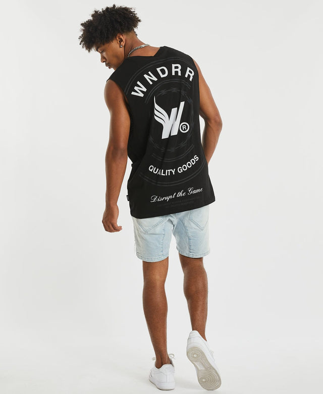WNDRR Cease Muscle Tee Black
