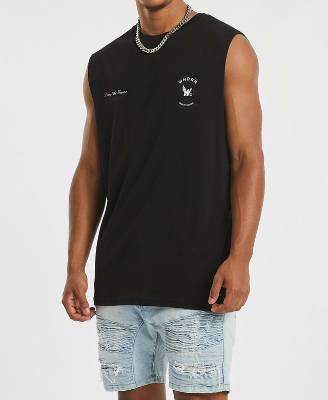 WNDRR Cease Muscle Tee Black