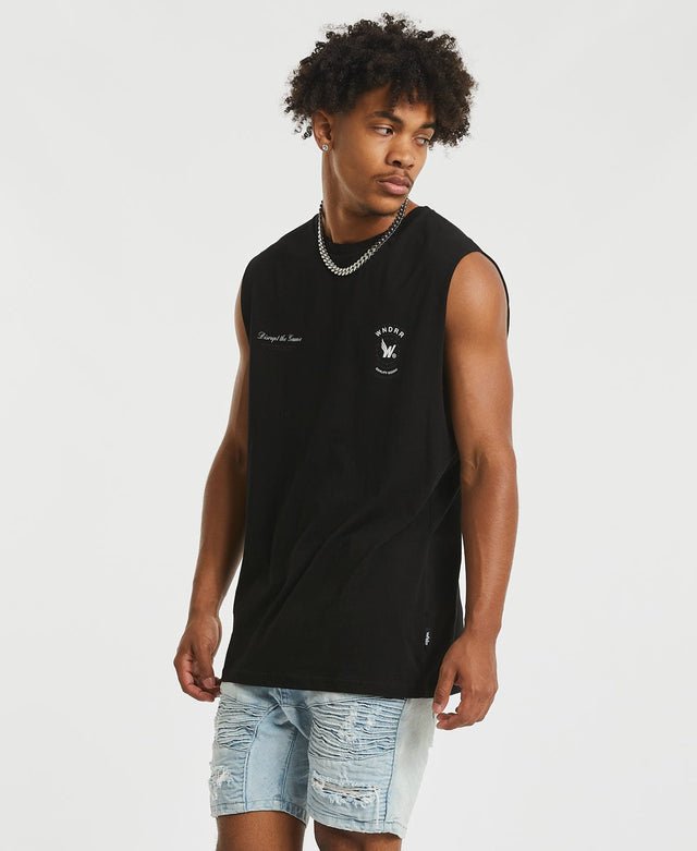 WNDRR Cease Muscle Tee Black