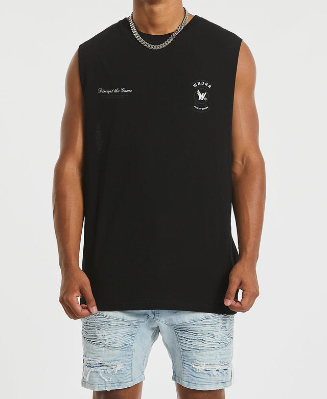 WNDRR Cease Muscle Tee Black