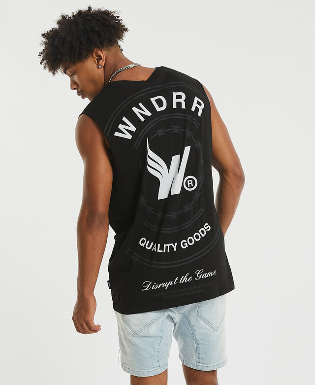 WNDRR Cease Muscle Tee Black