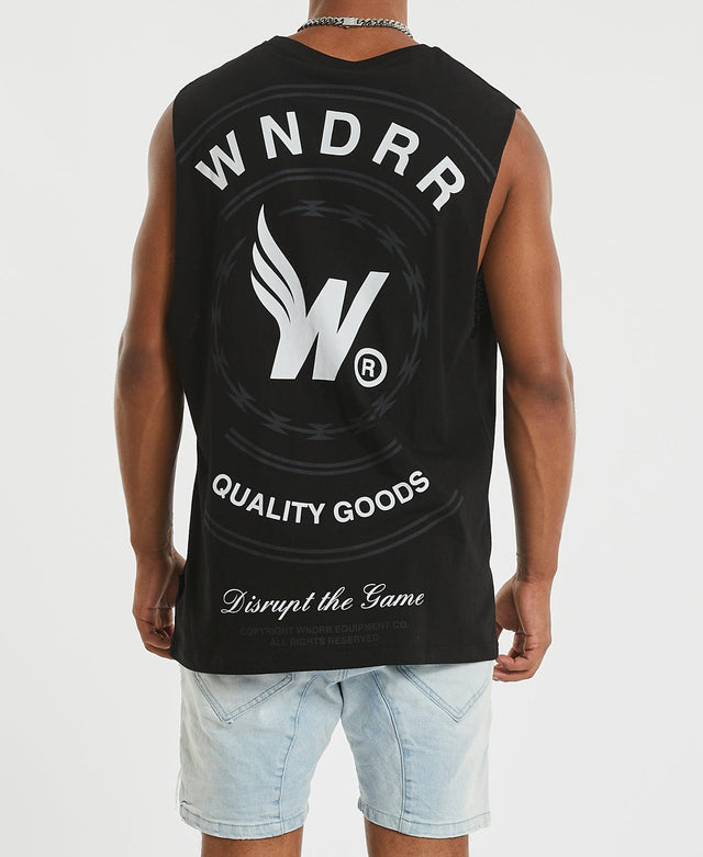 WNDRR Cease Muscle Tee Black