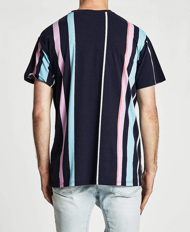 WNDRR Milennial Vert Stripe Custom Fit T-Shirt Multi Colour