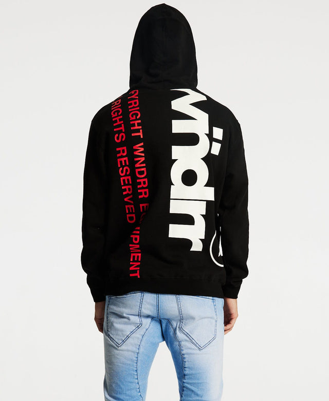 WNDRR Offset Hoodie Black