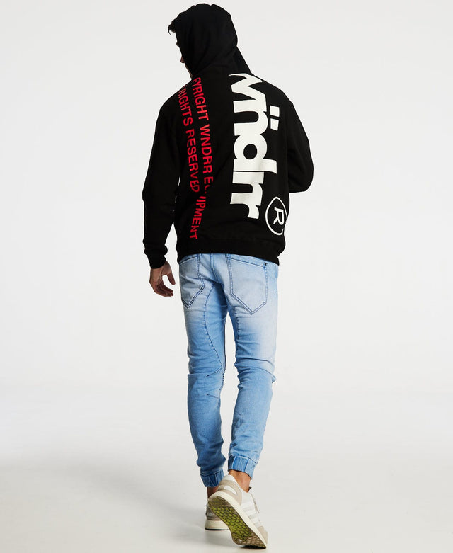 WNDRR Offset Hoodie Black