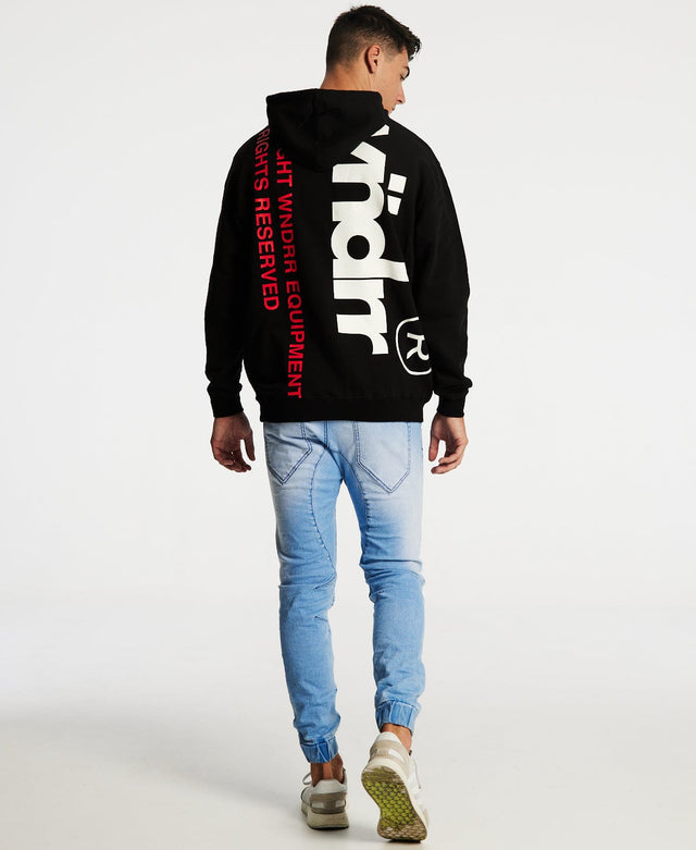 WNDRR Offset Hoodie Black