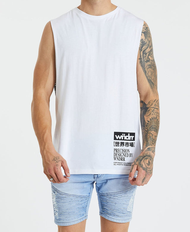 WNDRR Precision Muscle Tee White