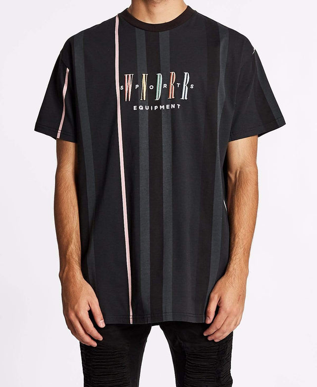 WNDRR Tones Vert Stripe Custom Fit T-Shirt Multi Colour