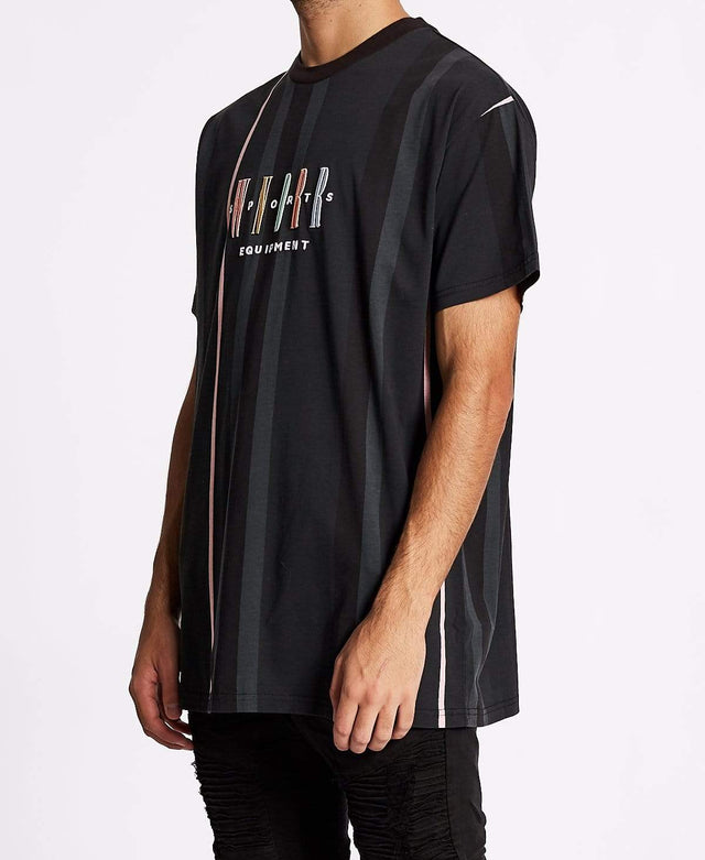 WNDRR Tones Vert Stripe Custom Fit T-Shirt Multi Colour