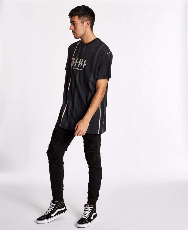 WNDRR Tones Vert Stripe Custom Fit T-Shirt Multi Colour