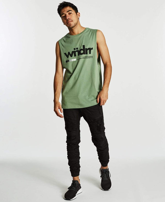 WNDRR VHS Muscle Tee Olive