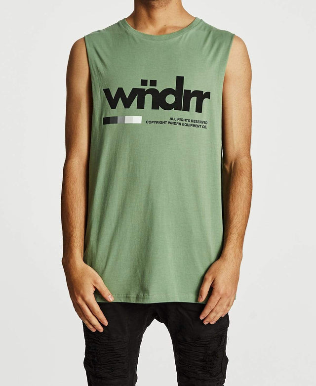 WNDRR VHS Muscle Tee Olive