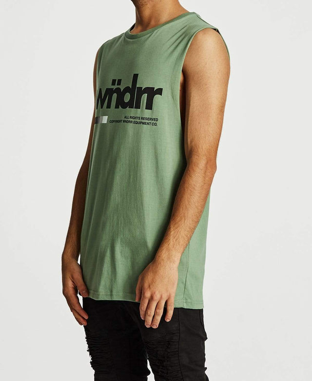 WNDRR VHS Muscle Tee Olive