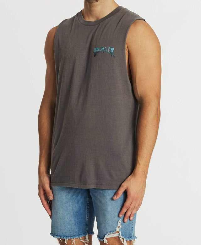 Wrangler Devil Delight Back Muscle Tee Slate