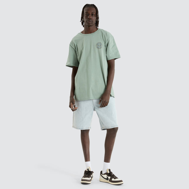 Crest II Tee Chinois Green/Washed Navy/Sepia