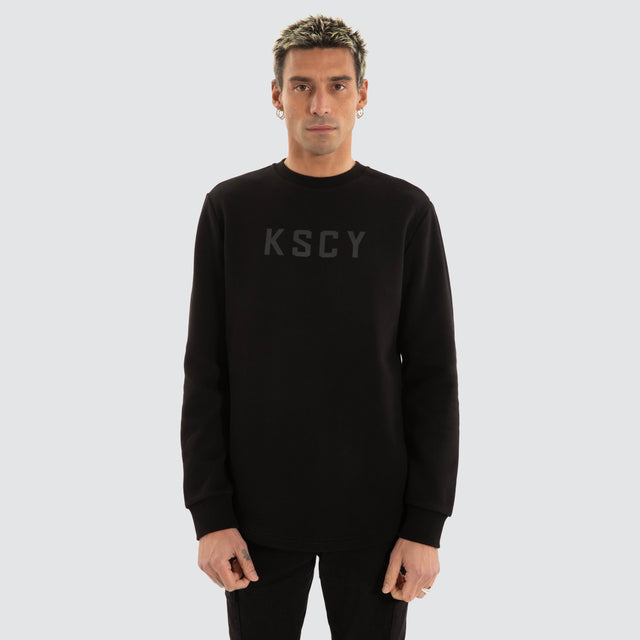 Flicker Dual Curved Sweater Jet Black