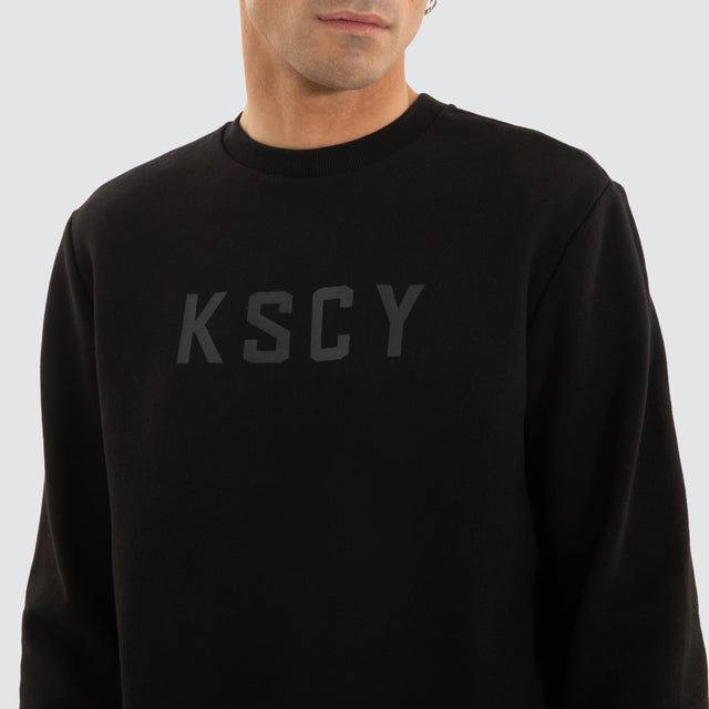 Flicker Dual Curved Sweater Jet Black
