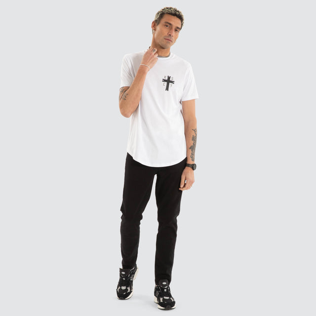 Decay Dual Curved Tee White