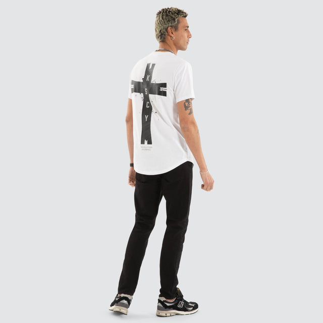 Decay Dual Curved Tee White