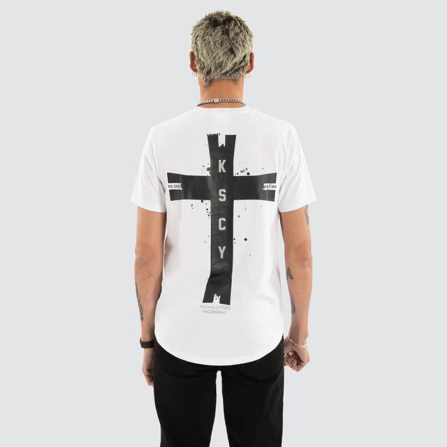 Decay Dual Curved Tee White