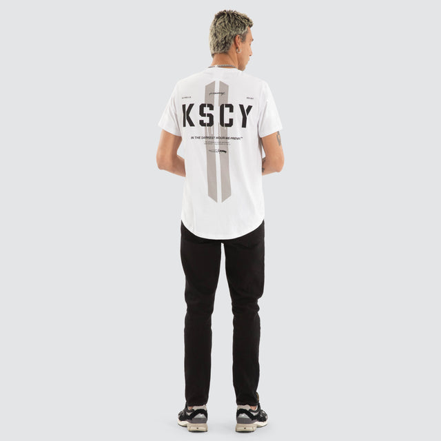 model wears Grasp Dual Curved Tee White T-Shirts White - image 6