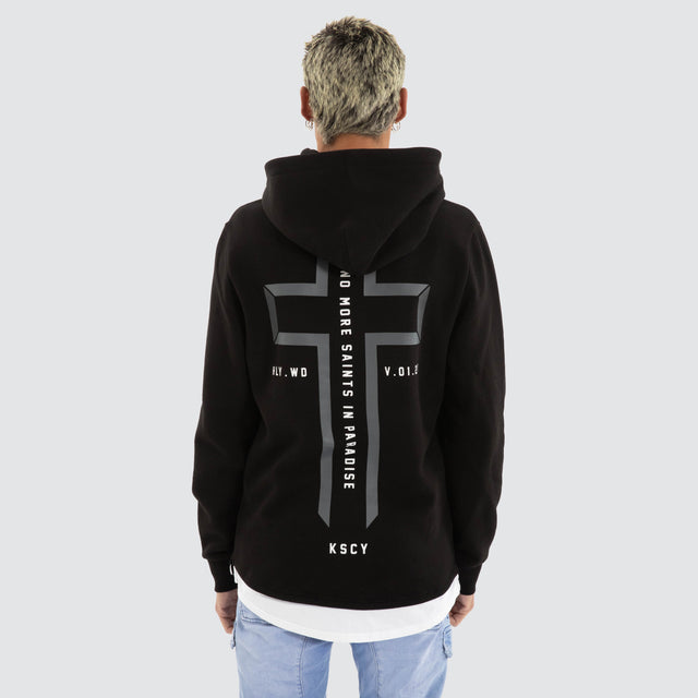 Beneath Layered Hoodie Jet Black