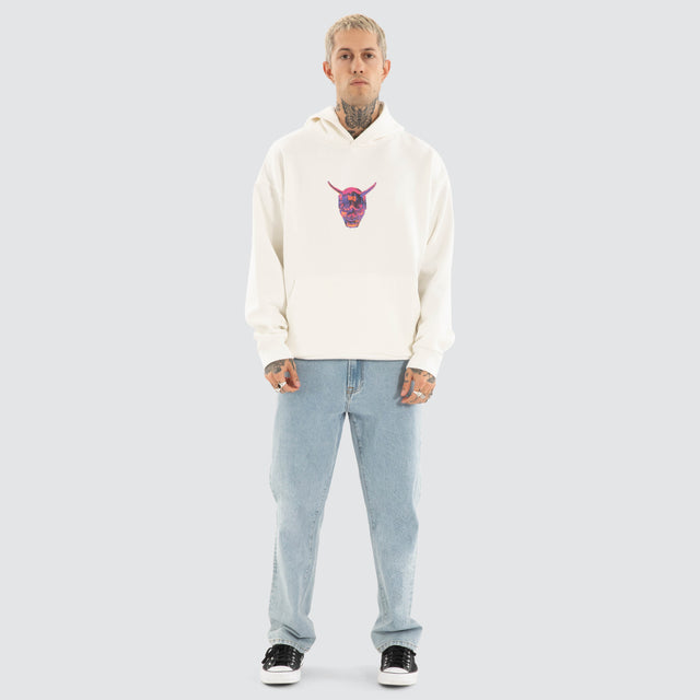 Mask Oversized Hoodie Natural White
