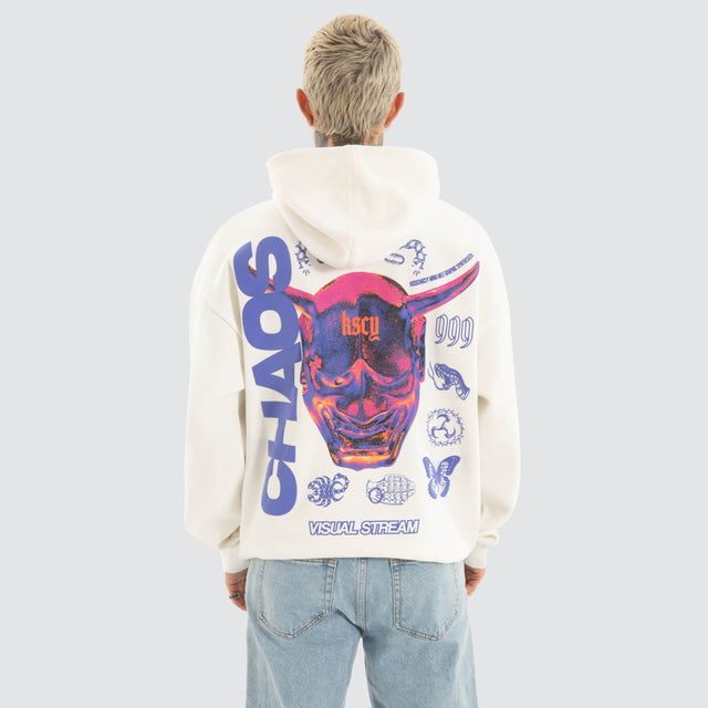 Mask Oversized Hoodie Natural White