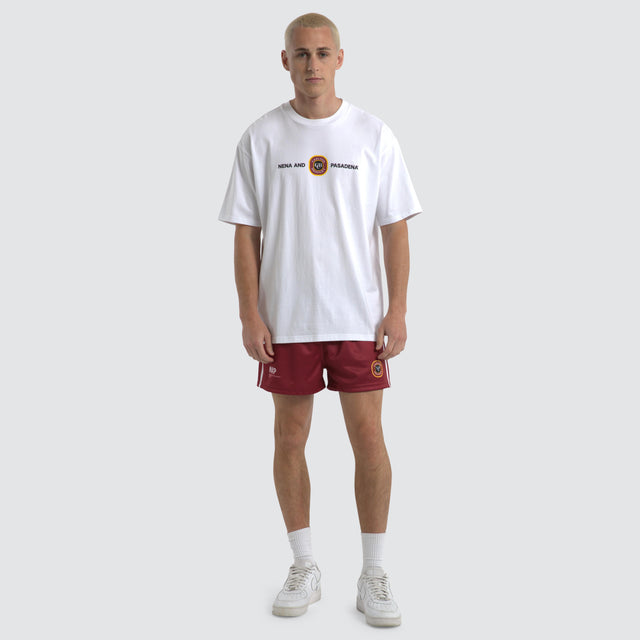 model wears Carlton Draught Centennial Box Fit Tee Optical White T-Shirts White - image 3