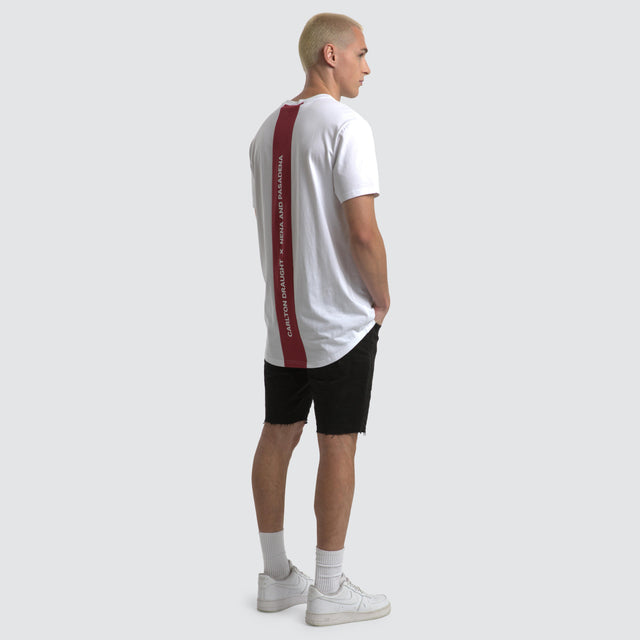 Carlton Draught Bramling Cape Back Tee White/Maroon