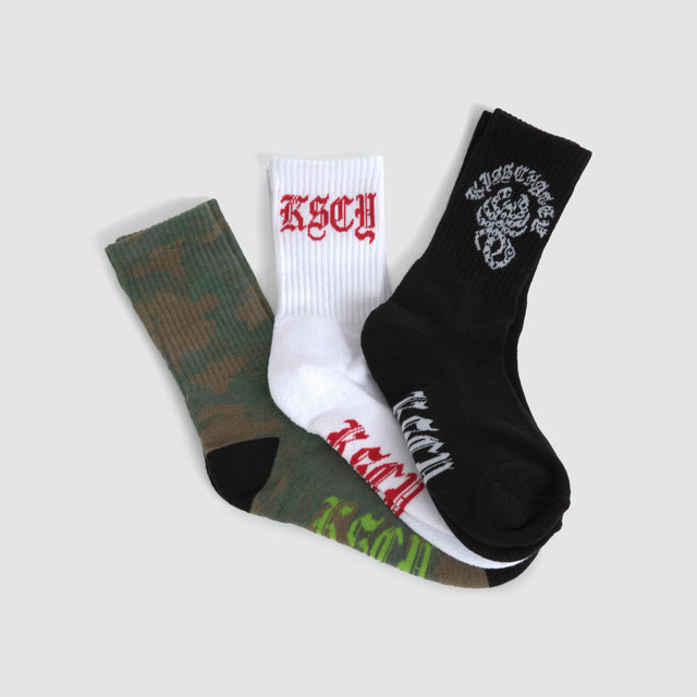 Camo Mix 3PK Socks Multi Colour