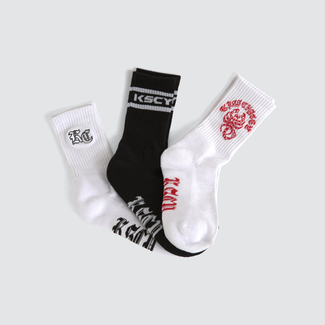 Scorpio  Mix 3PK Socks Black/White
