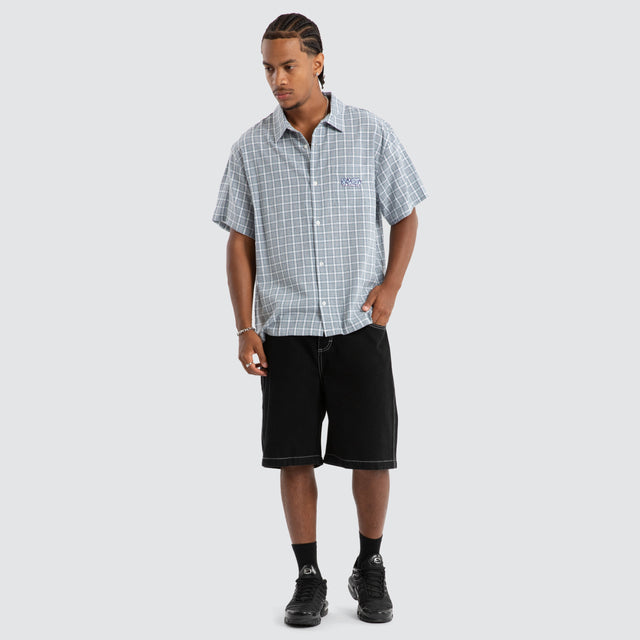 Wall Check Short Sleeve Shirt Blue