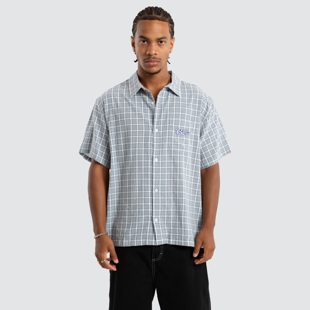 Wall Check Short Sleeve Shirt Blue