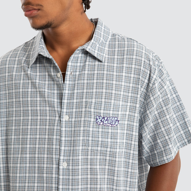 Wall Check Short Sleeve Shirt Blue