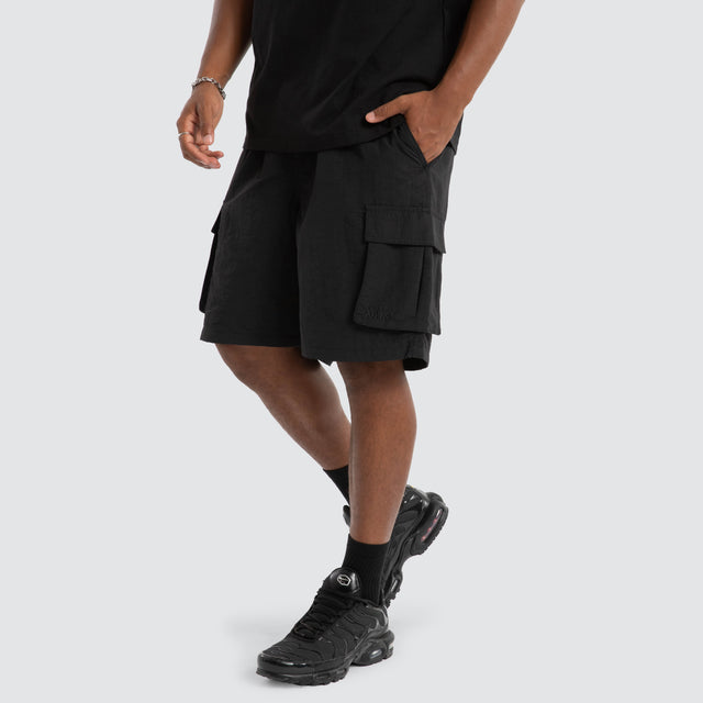 91 Nylon Cargo Short Black