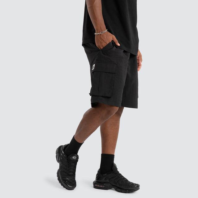 91 Nylon Cargo Short Black