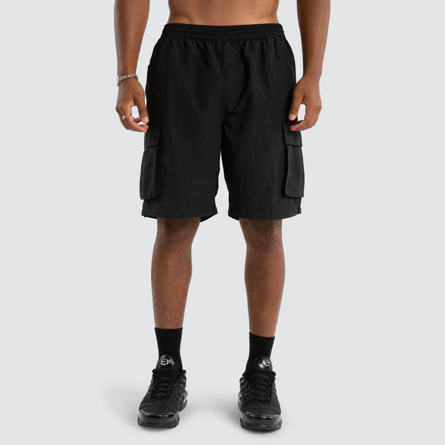 91 Nylon Cargo Short Black