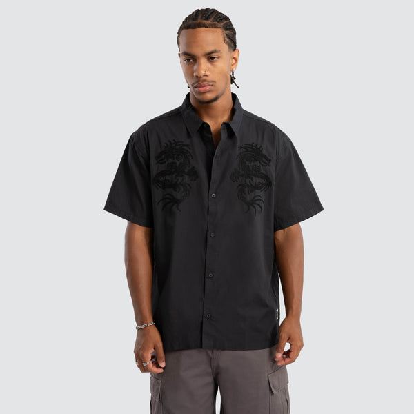 Dragon Short sleeve Shirt Black | Neverland Store