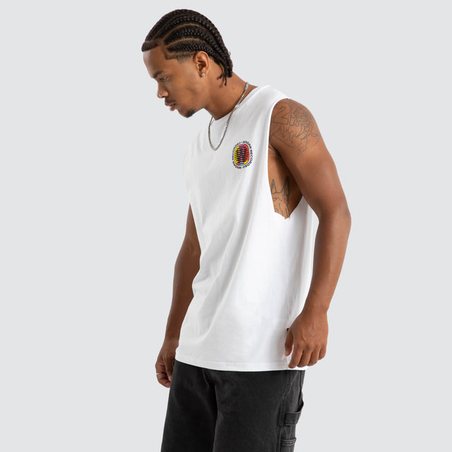 No Signal Muscle Top White